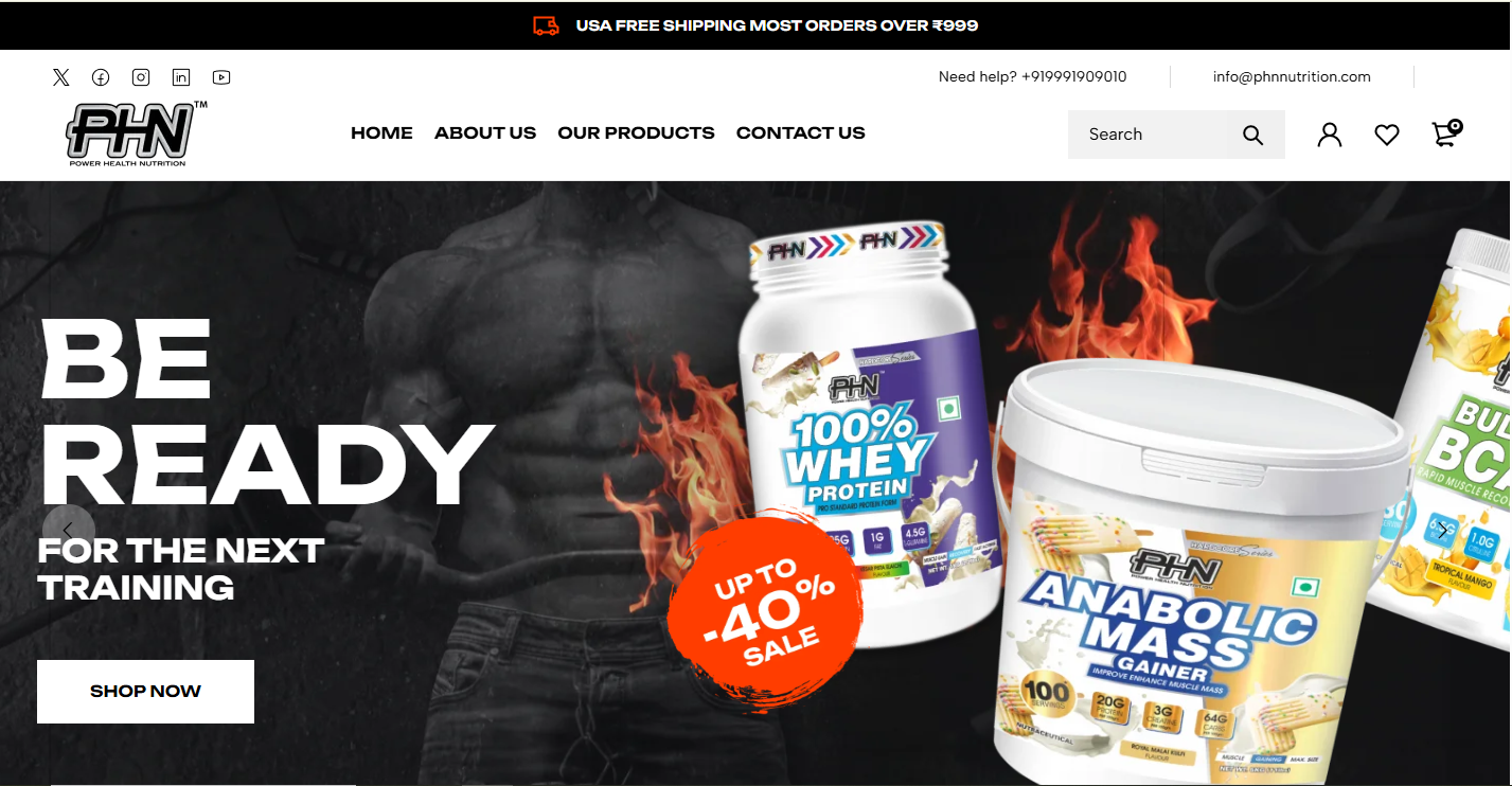 PHN Nutrition Gym Products